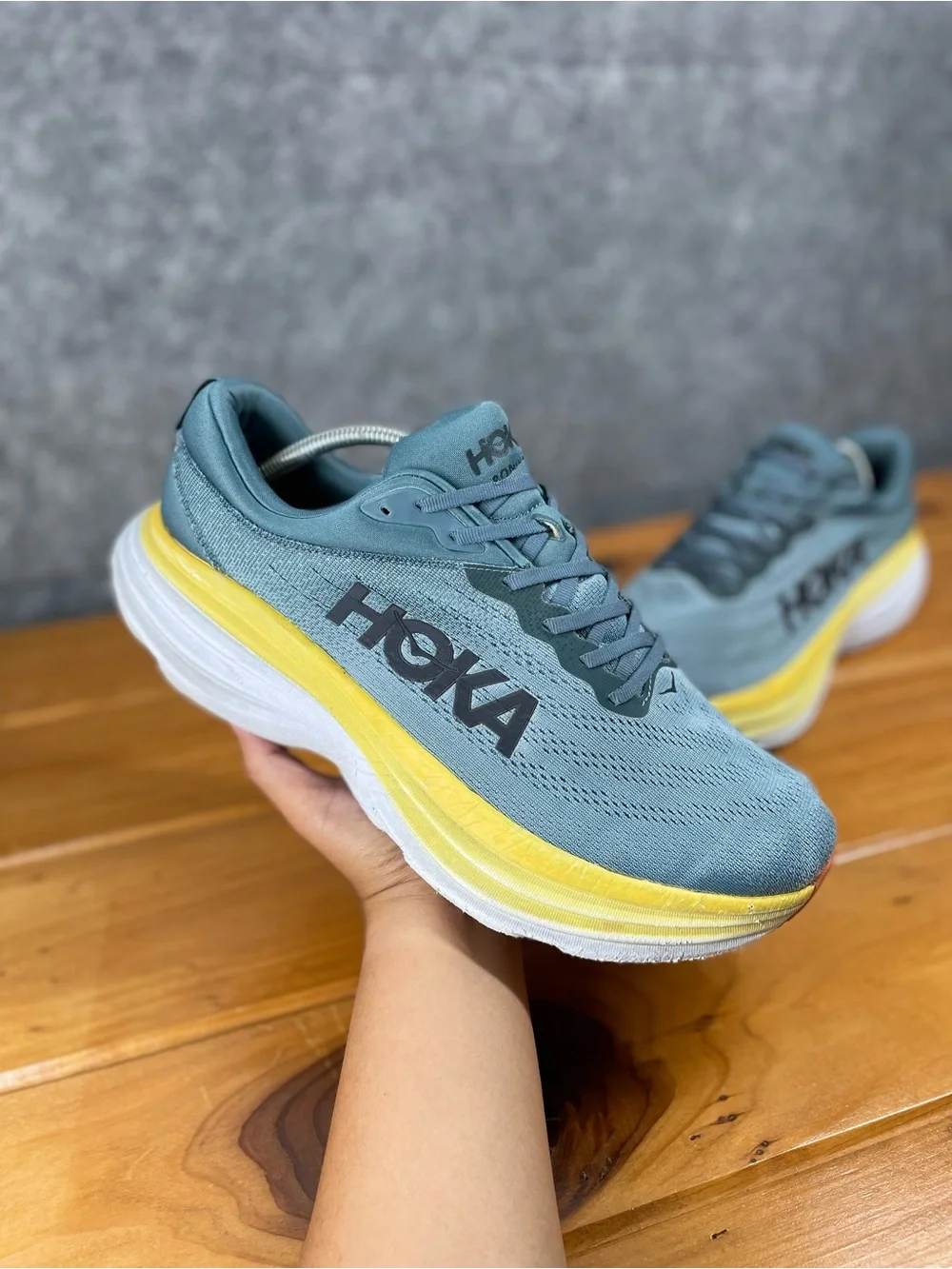 HOKA Bondi 8 Mens 11.5 2E Wide Goblin Blue Road Running Walking Shoes 1127953